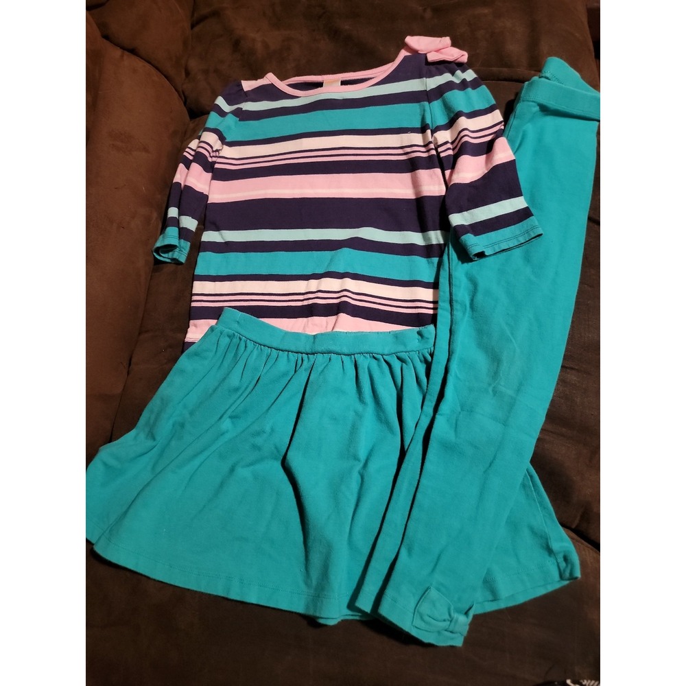 Gymboree hop and roll back to school outfit top skirt leggings size 6